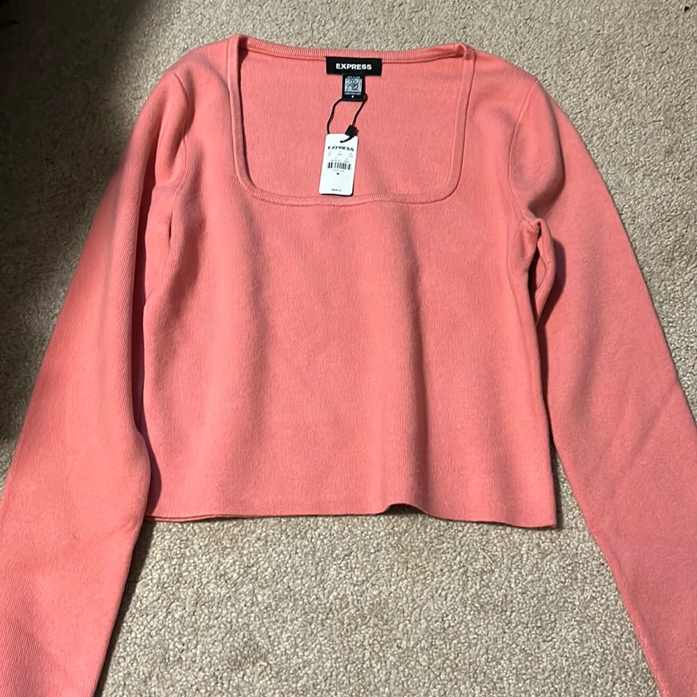 BOGO FREE! NWT express sweater pink cropped